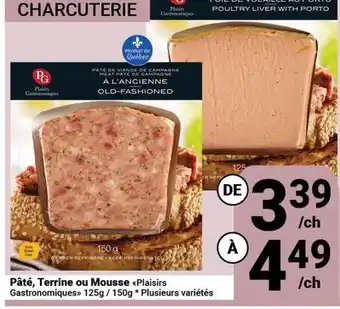 Pasquier Pâté, Terrine ou Mousse Plaisirs Gastronomiques offer