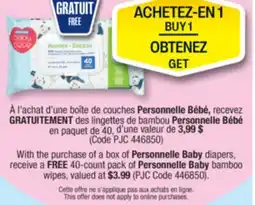 Jean Coutu Personnelle Baby diapers offer