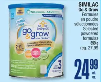 Jean Coutu SIMILAC Go & Grow Selected powdered formulas offer