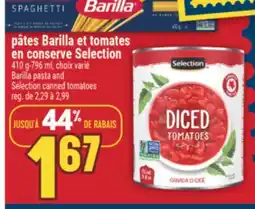 Marché Adonis PÂTES BARILLA ET TOMATES EN CONSERVE SELECTION | BARILLA PASTA AND SELECTION CANNED TOMATOES offer