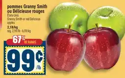 Marché Adonis pommes Granny Smith ou Délicieuse rouges | Granny Smith or red Delicious apples offer