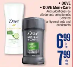 Jean Coutu DOVE DOVE Men+Care Selected antiperspirants and deodorants offer