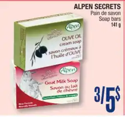 Jean Coutu ALPEN SECRETS Soap bars offer