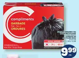 Marché Bonichoix COMPLIMENTS GARBAGE OR RECYCLING BAGS offer