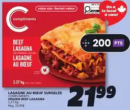 IGA COMPLIMENTS FROZEN BEEF LASAGNA offer