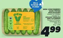 IGA ORGANIC SEEDLESS MINI CUCUMBERS offer