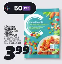 IGA COMPLIMENTS FROZEN VEGETABLES offer