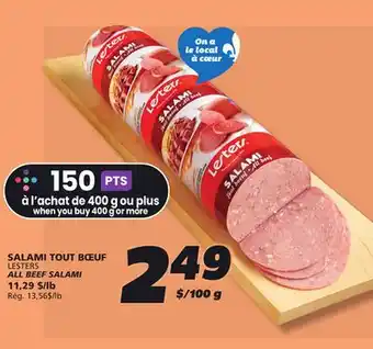 IGA LESTERS ALL BEEF SALAMI offer