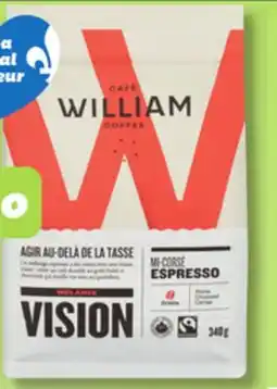 IGA CAFÉ WILLIAM ORGANIC AND FAIR TRADE GROUND COFFEE BEANS offer