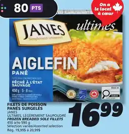 IGA JANES FROZEN BREADED SOLE FILLETS offer