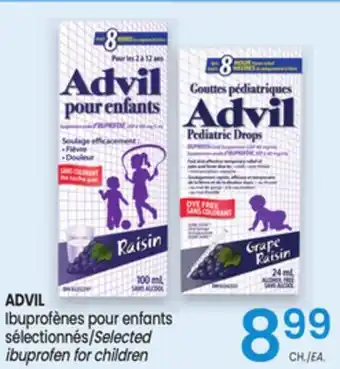 Uniprix ADVIL Ibuprofènes pour enfants sélectionnés/Selected ibuprofen for children offer