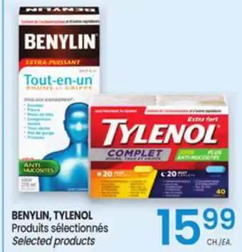 Uniprix BENYLIN, TYLENOL Produits sélectionnés / Selected products offer