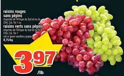 Super C RAISINS ROUGES OU VERTS SANS PÉPINS offer