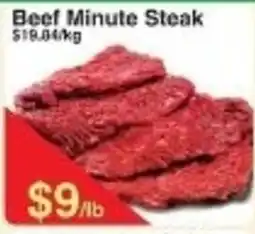 Fresh Market Foods Beef Minute Steak offer
