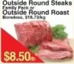 Fresh Market Foods Outside Round Steaks or Outside Round Roast offer
