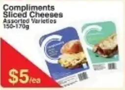Fresh Market Foods Compliments Sliced Cheeses offer