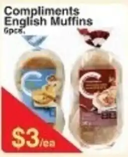 Fresh Market Foods Compliments English Muffins offer