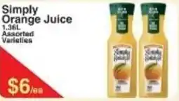 Fresh Market Foods Simply Orange Juice offer