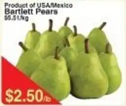 Fresh Market Foods Bartlett pears offer