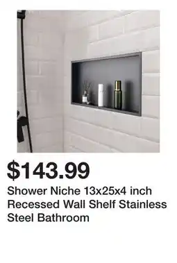 Wayfair Shower Niche 13x25x4 inch Recessed Wall Shelf Stainless Steel Bathroom offer