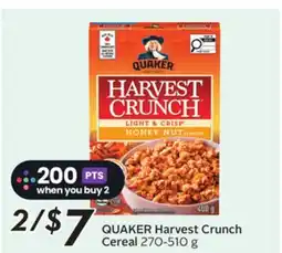 Sobeys QUAKER Harvest Crunch Cereal offer