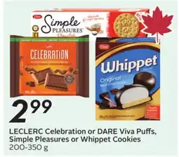 Sobeys LECLERC Celebration or DARE Viva Puffs, Simple Pleasures or Whippet Cookies offer