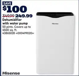 RONA Hisense Dehumidifier with water pump offer