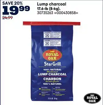 RONA ROYAL OAK Lump charcoal 17.6-lb (8-kg) offer