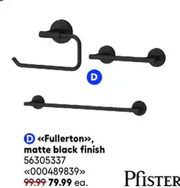 RONA Pfister Fullerton, matte black finish bathroom accessories offer