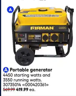 RONA Firman Portable generator offer