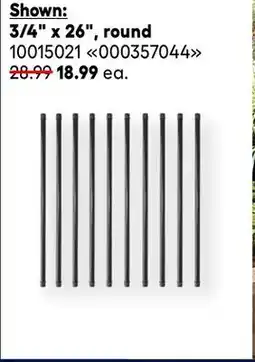 RONA Steel balusters 3/4 x 26, round offer