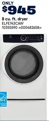 RONA SAMSUNG 8 cu. ft. dryer offer