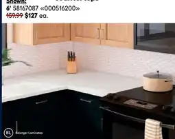 RONA DIMENSIONS All Aluma Marble and Bosco laminate countertops, 6' offer