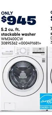 RONA LG 5.2 cu. ft. stackable washer offer