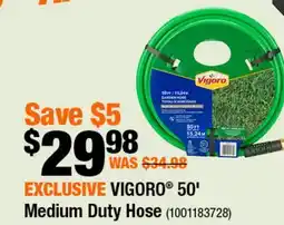 Home Depot 50 medium duty hose offer