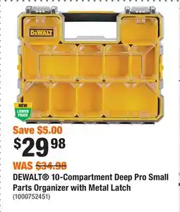 Home Depot DEWALT 10-Compartment Deep Pro Small Parts Organizer with Metal Latch offer