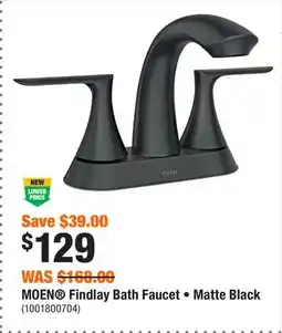 Home Depot MOEN Findlay Bath Faucet • Matte Black offer