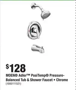 Home Depot MOEN Adler PosiTemp Pressure-Balanced Tub & Shower Faucet • Chrome offer