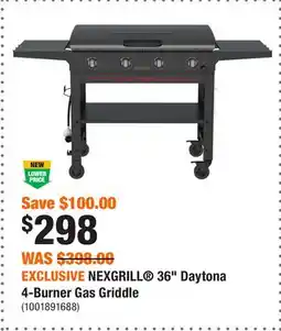 Home Depot EXCLUSIVE NEXGRILL 36 Daytona 4-Burner Gas Griddle offer