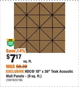Home Depot EXCLUSIVE HDC 18 x 36 Teak Acoustic Wall Panels - (9 sq. ft.) offer