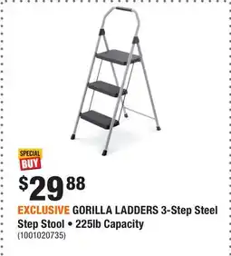 Home Depot EXCLUSIVE GORILLA LADDERS 3-Step Steel Step Stool • 225lb Capacity offer
