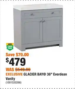 Home Depot EXCLUSIVE GLACIER BAY 36 Everdean Vanity offer