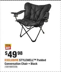 Home Depot EXCLUSIVE STYLEWELL Padded Conversation Chair • Black offer