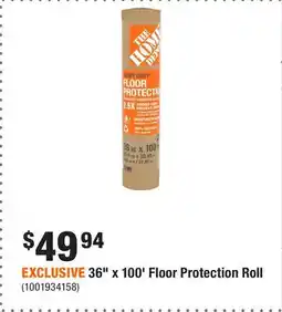 Home Depot EXCLUSIVE 36 x 100' Floor Protection Roll offer