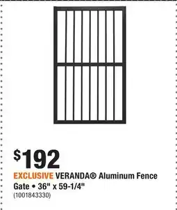 Home Depot EXCLUSIVE VERANDA Aluminum Fence Gate • 36 x 59-1/4 offer