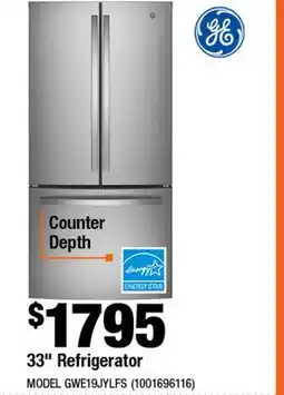 Home Depot 33 Refrigerator offer