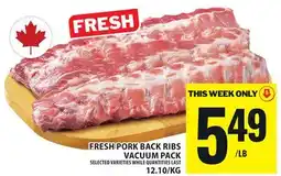 Food Basics FRESH PORK BACK RIBS VACUUM PACK offer