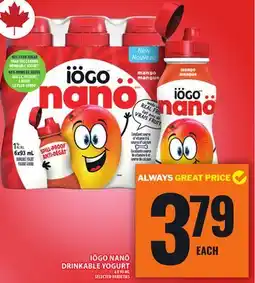 Food Basics IÖGO NANÖ DRINKABLE YOGURT offer