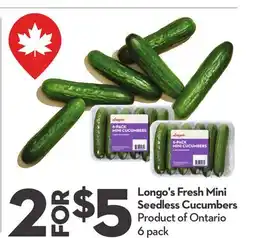 Longo's Fresh Mini Seedless Cucumbers offer