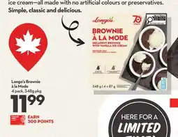 Longo's Brownie à la Mode offer